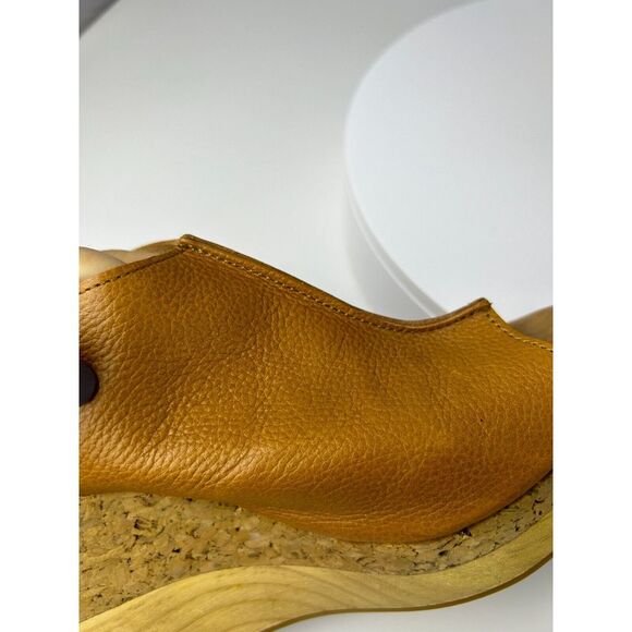 LAOCOONTE Julianne Tan Sling Back Leather Platform Wedge Casual Sandals‎ Size 10 - Picture 13 of 16